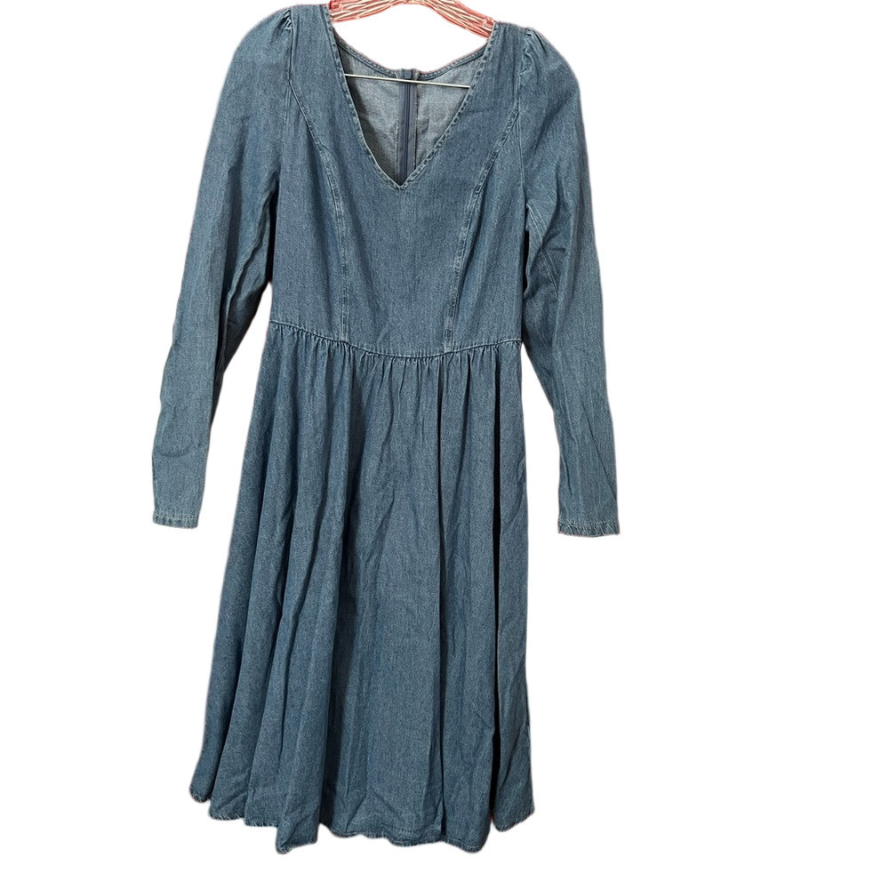 Blue Denim Long Sleeve Dress XS
